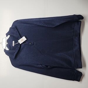 H2H sz L blue  soft 3 button collar pullover sweater.  Soft inside.  Cozy & warm